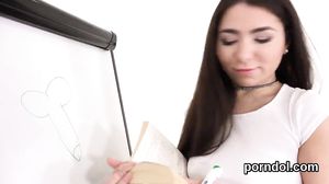 Pretty college girl was tempted and nailed by older men