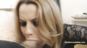 Romanian blonde MILF does a brutal deep throat