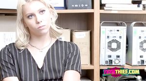 Blonde Petite teen pretends to innocent