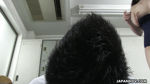 Yuni Katsuragi - Yuni Katsuragi strokes cock to convince guy to join her club