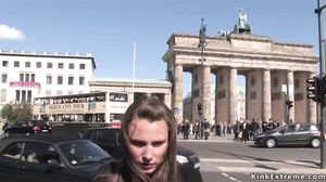 Busty rough banged in bdsm outdoor