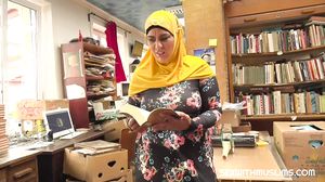 Bookstore owner fucks a happy muslim milf
