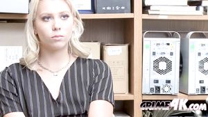 Gorgeous blondie has to pay the price.