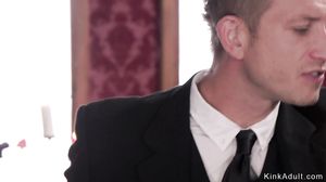 Butler gives ass to mouth for sexy subs