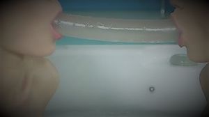 Two Brunettes and a Double Dong in the Jacuzzi