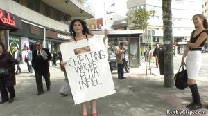 Cheating Milf anal toyed in public