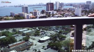 Ava Taylor - Cute girl in glasses by the pool picked up