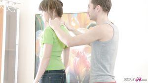 Anorexic Teen Angelina Seduce to Fuck at Massage Parlou