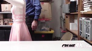 Beautiful skinny blonde shoplifter.