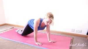 Aunt Lucinda - Workout and masturbation on yoga mat