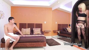 Pantyhose tranny fucks like a pro