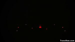 Busty babes rides big cock to shemale