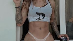 Jessie Lee - Hot Tattooed Brunette gets Double BBC