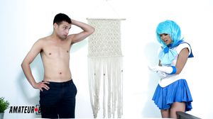 Lulu Chu - Sailor Mercury Gives Blowjob to Stepbrother