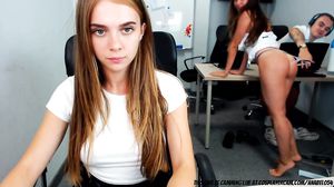 Office Slut Masturbating For Fun