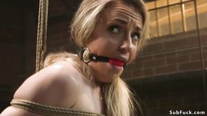 Blonde sub is used and fucked by master