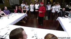 Tied and fucked and public soup course
