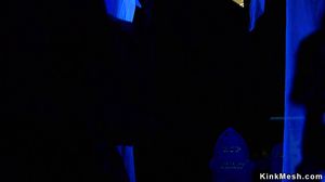 Babe machine fucked in Halloween house