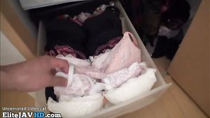 Japanese flexible teen in uniform gets drilled