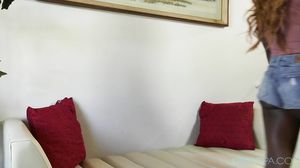 Noemie Bilas - Ebony teen Noemie Bilas gets a massage by a big white cock