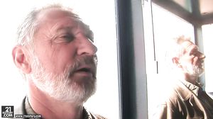 Teen babe creampied by grandpa