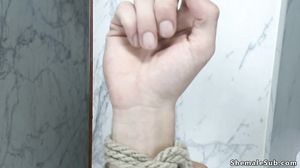 Busty shemale fucks man in rest room