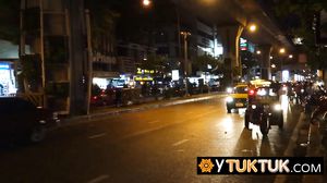 Petite Asian teen is sucking a cock