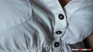 Brunette babe shows off her hot body