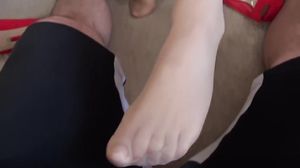 Jillian Janson pantyhose footjob