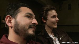 Black TS bodybuilder anal fucks fan