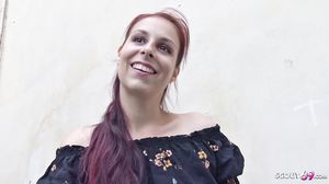 German Scout - Redhead Natural Teen Talk To Fuck At Street