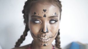 Zombie girl masturbates