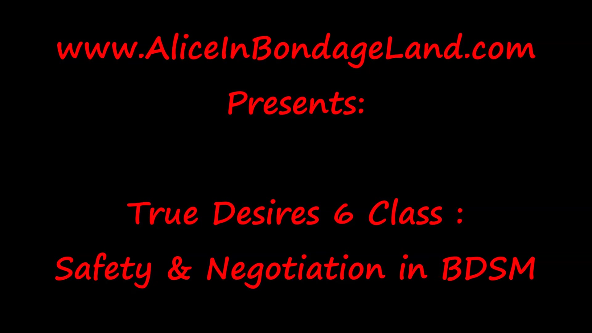 AliceInBondageLand - True Desires 6 Safety Negotiation