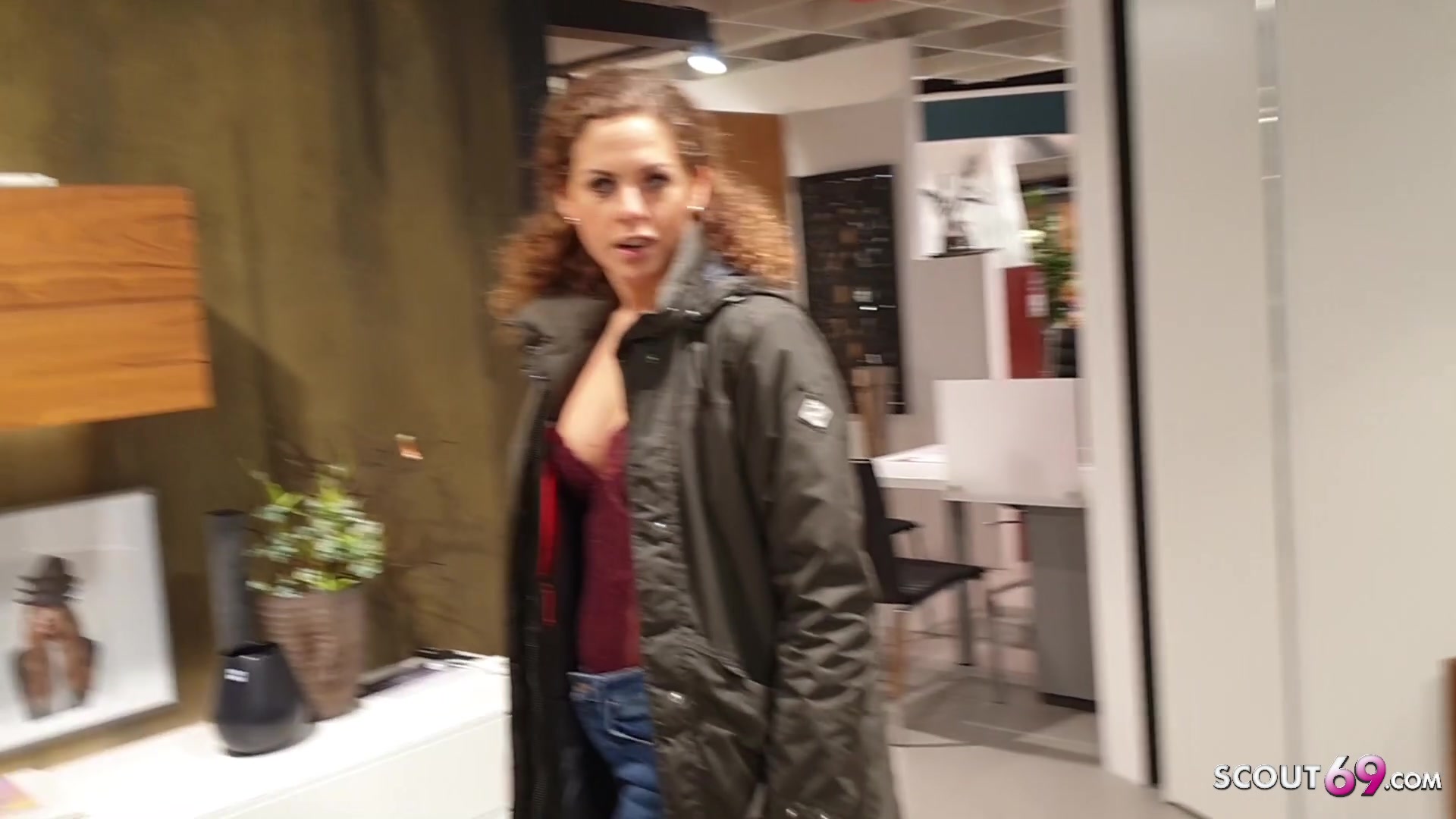 Public Flash and Fuck in Shopping Centre with German Te