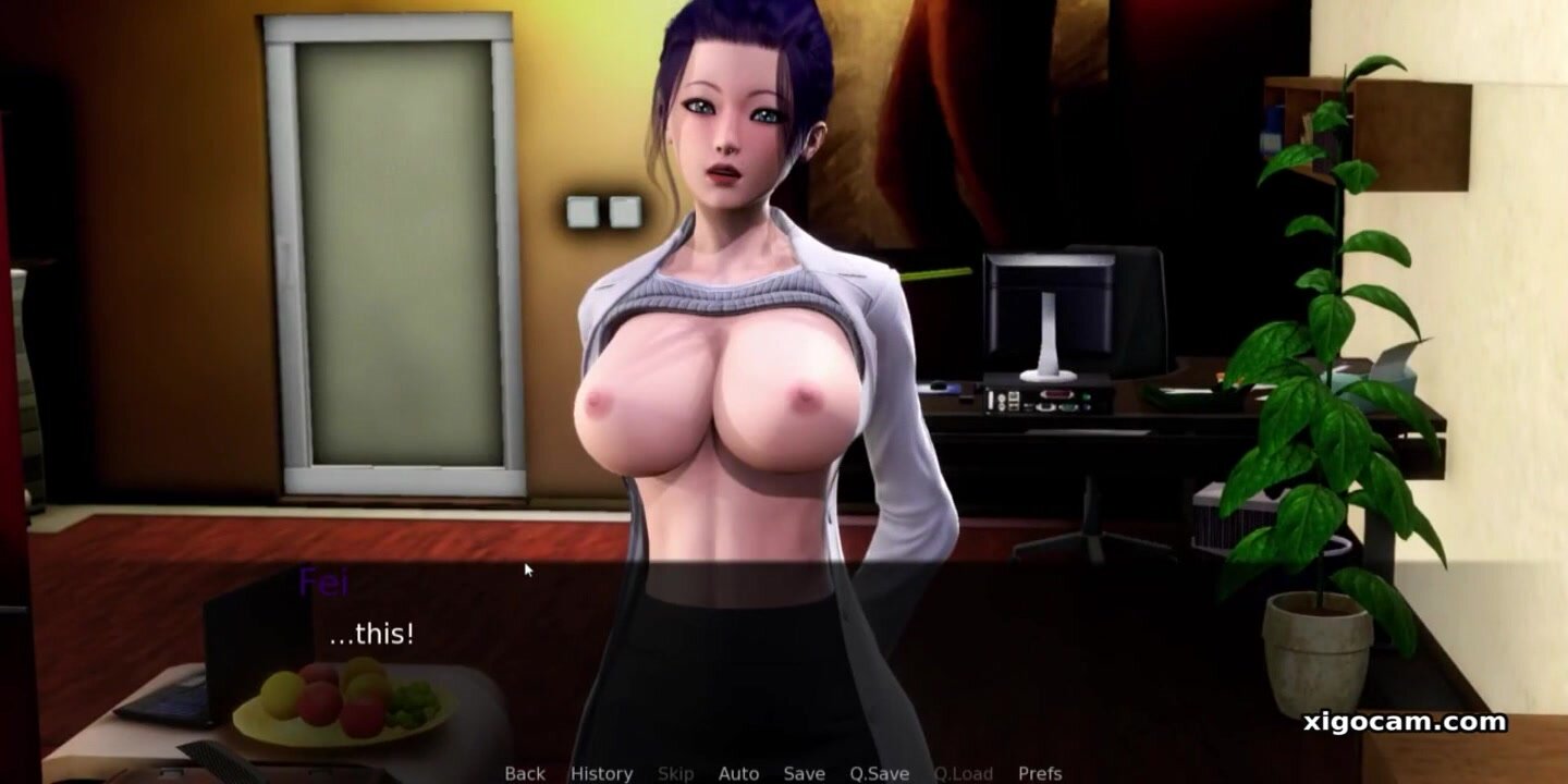 Very horny anime hentai teacher with big tits