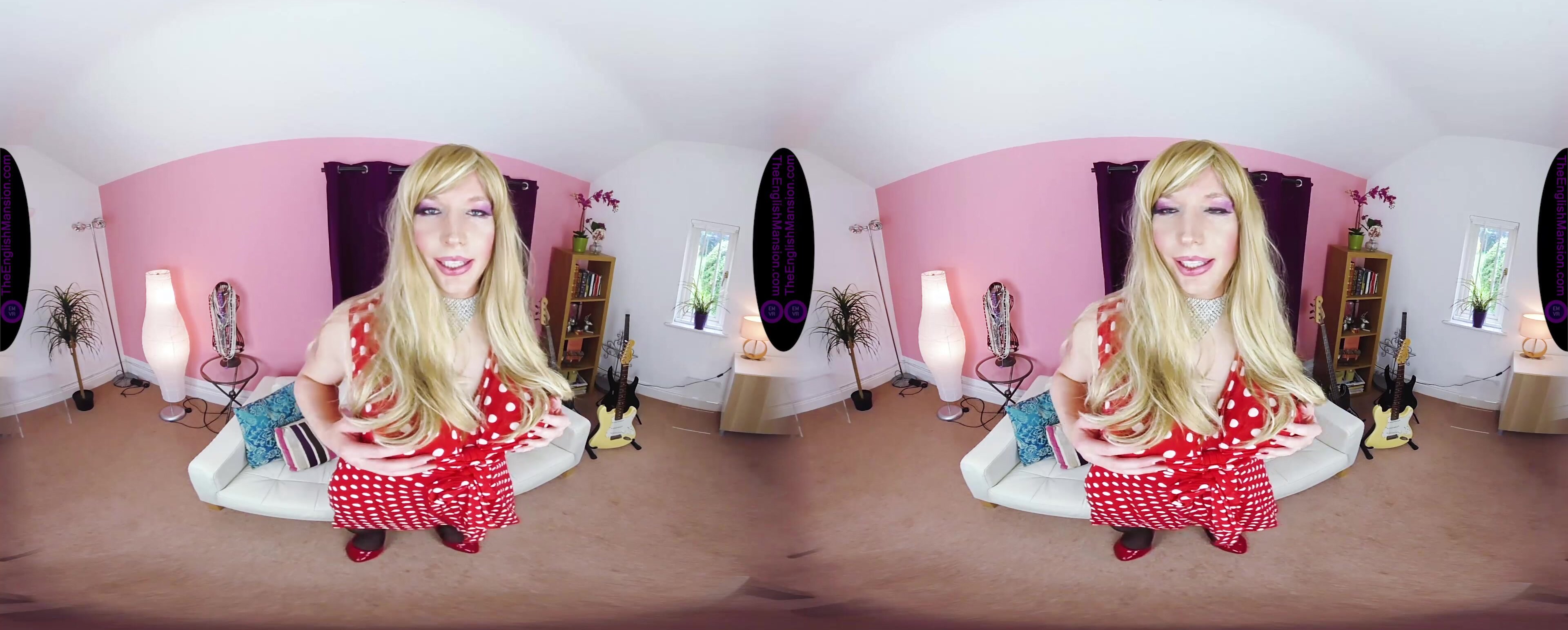 TheEnglishMansion - Red Dress Cock Tease Vr180x180 3dh