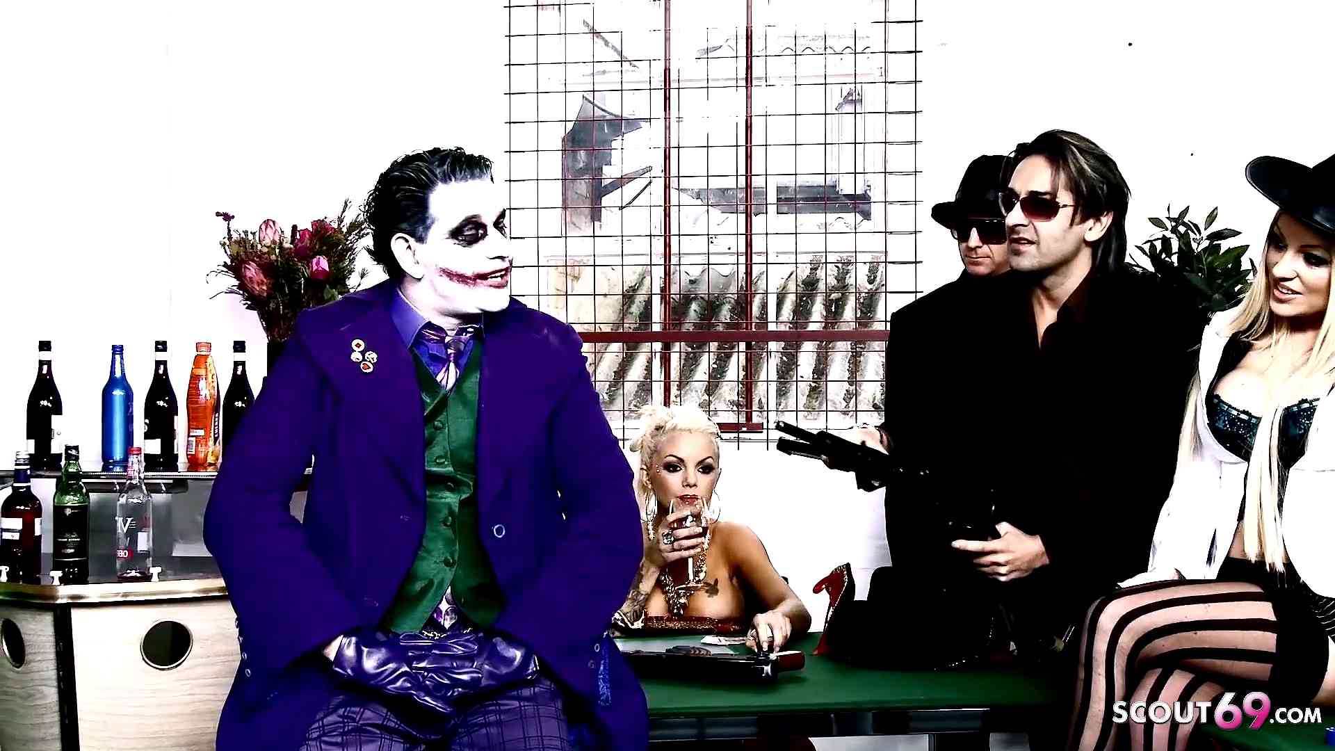 The Joker Porn Parody Group Sex with 4 perfect Teen Gir