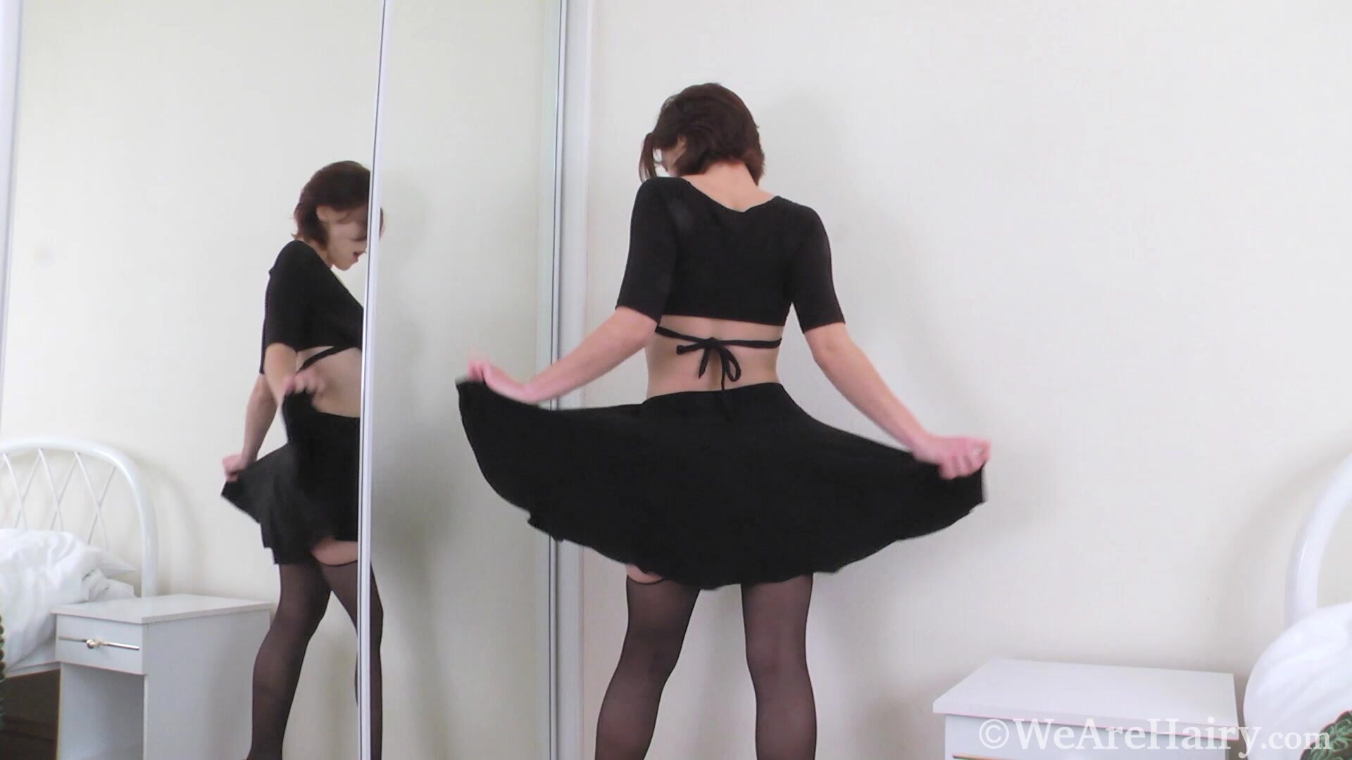 WeAreHairy - Chrystal Mirror - Black Skirt Black Top
