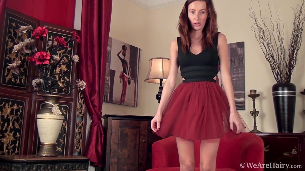 WeAreHairy - Daisy - Black Top Red Skirt Legs