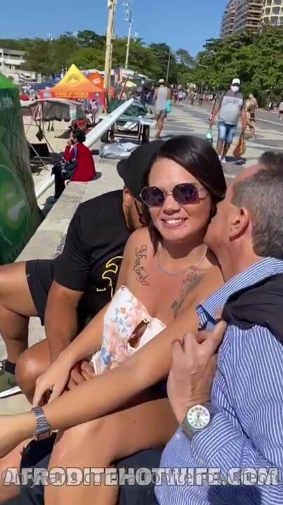 Married hotwife wife meeting strangers on the beach