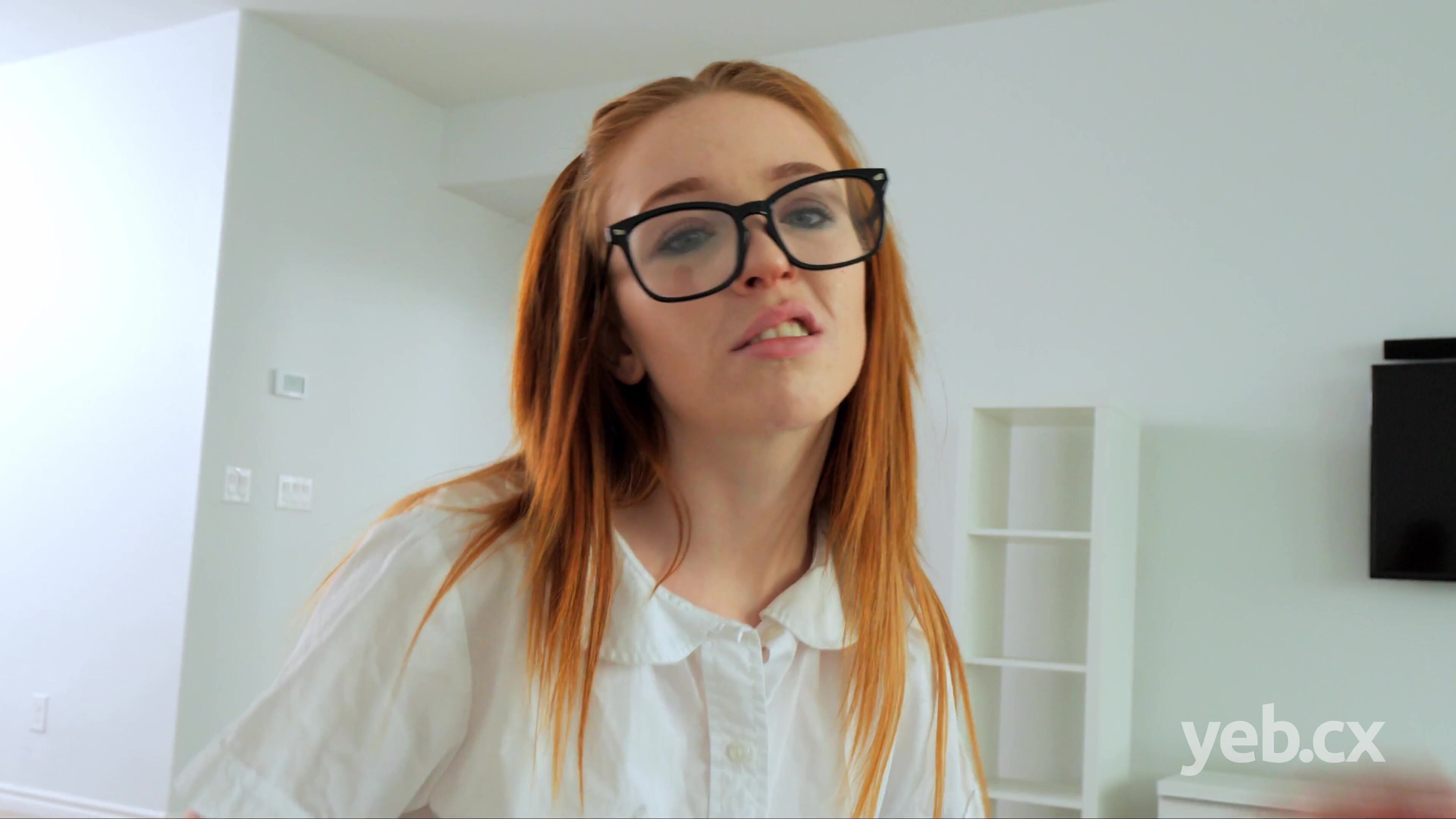 Redhead Teen Madi Collins In Glasses