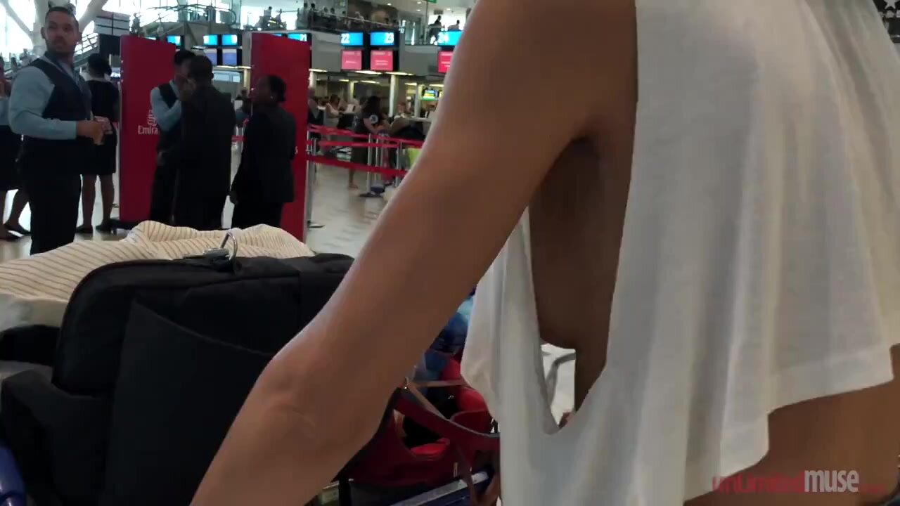 Braless at the Airport