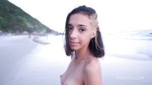Horny Khali NOIRE naked and sucks dicks at the nude beach and car, then fuck 2 big cocks (DP, anal, public sex, No makeup, ATM) OB154