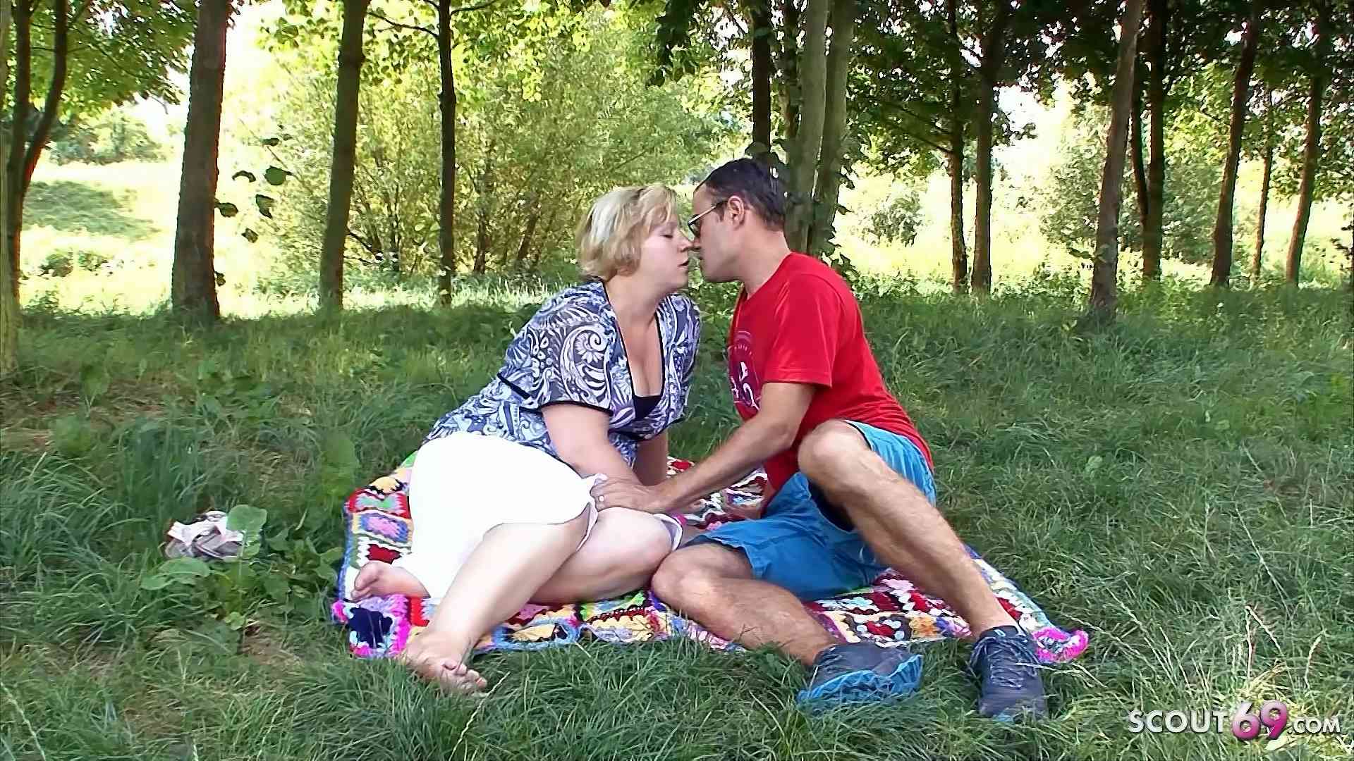 German Curvy Wife seduce to Outdoor Cheating Sex with S
