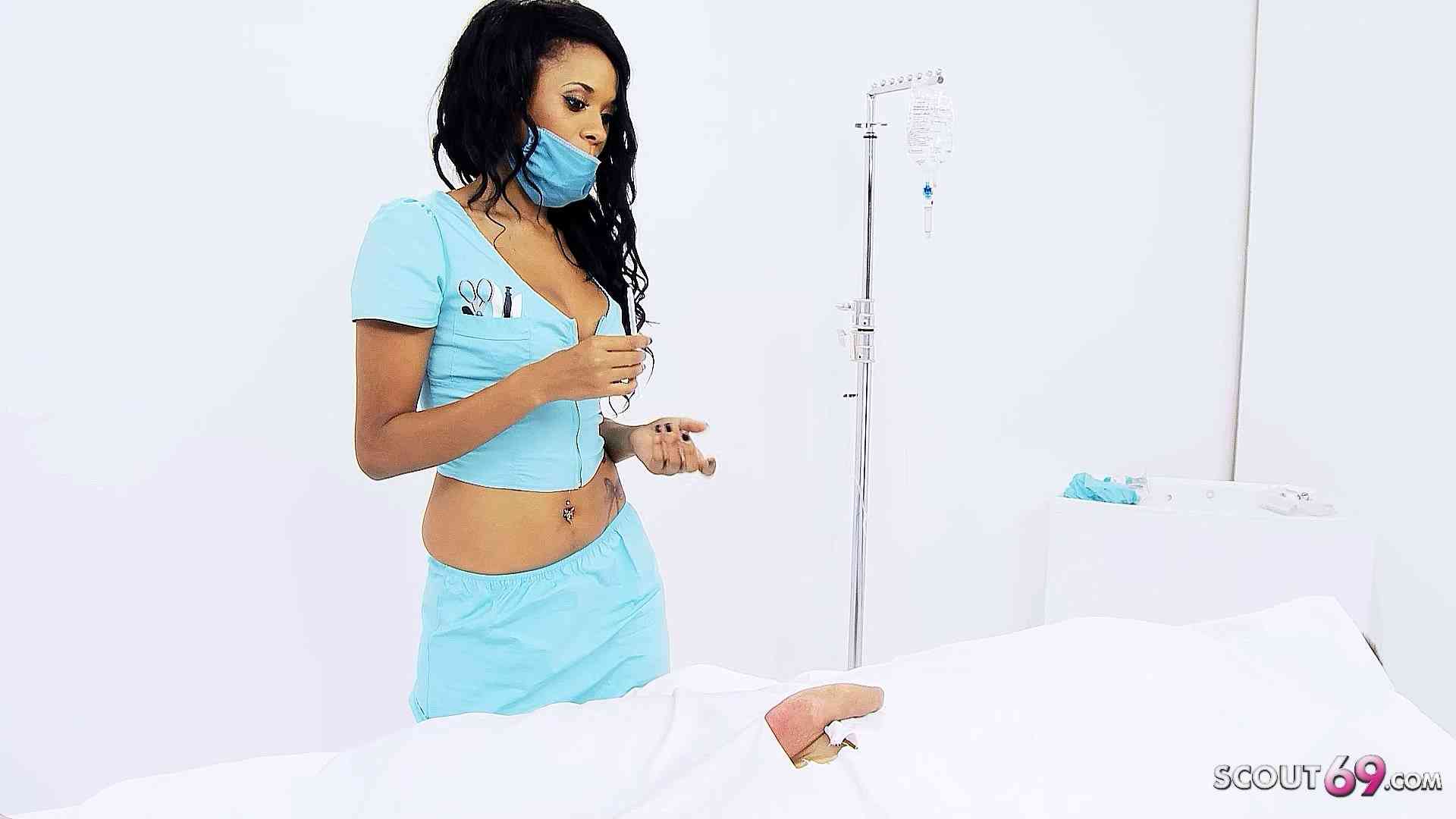 Sexy Ebony Nurse Keisha Kane seduce Patient to Rough In