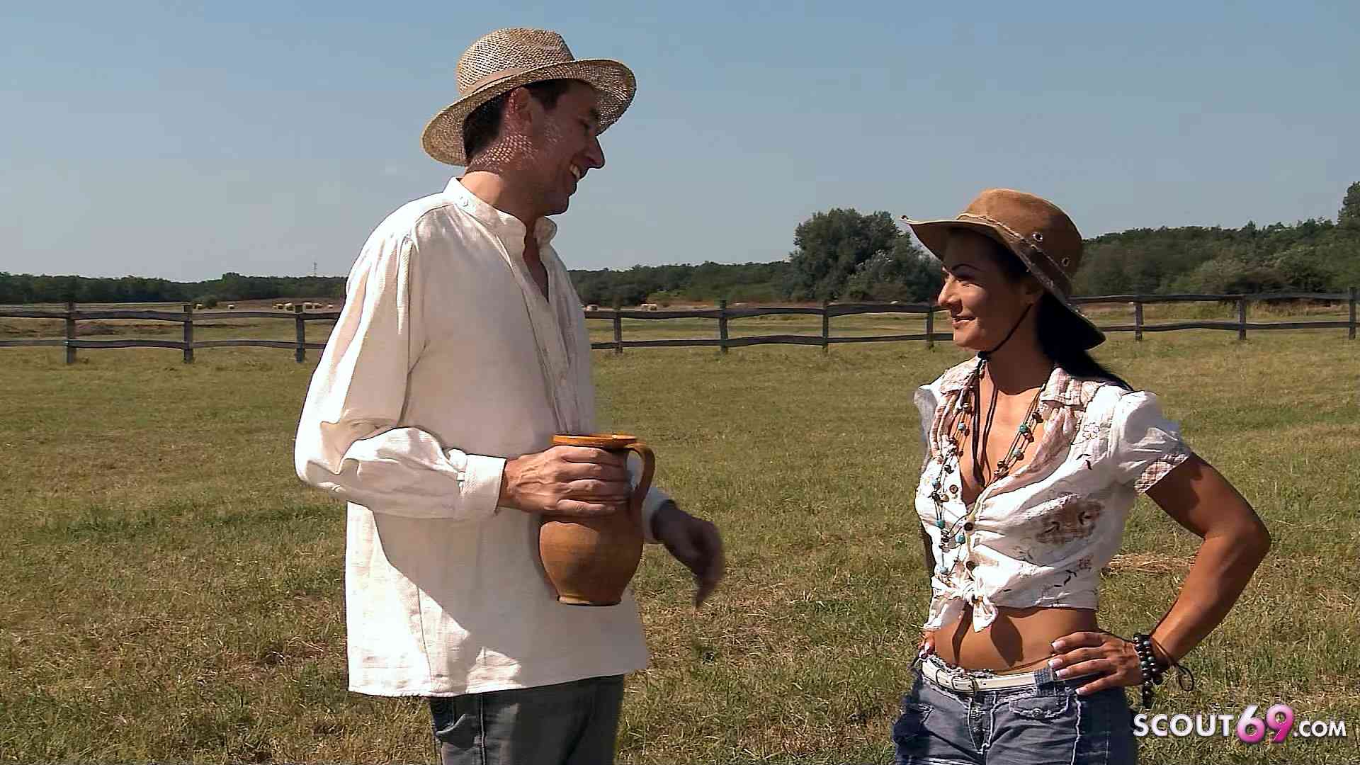 Skinny Mature farmers wife Sandra seduce to First Anal