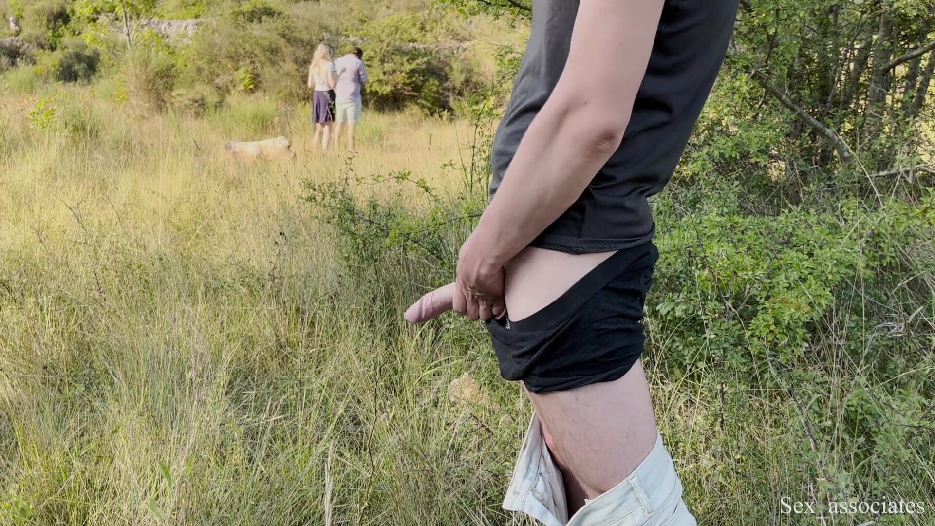 Sex_Associates - Public dick flash in front of the couple of hikers. She helped me cum while he was on the phone.