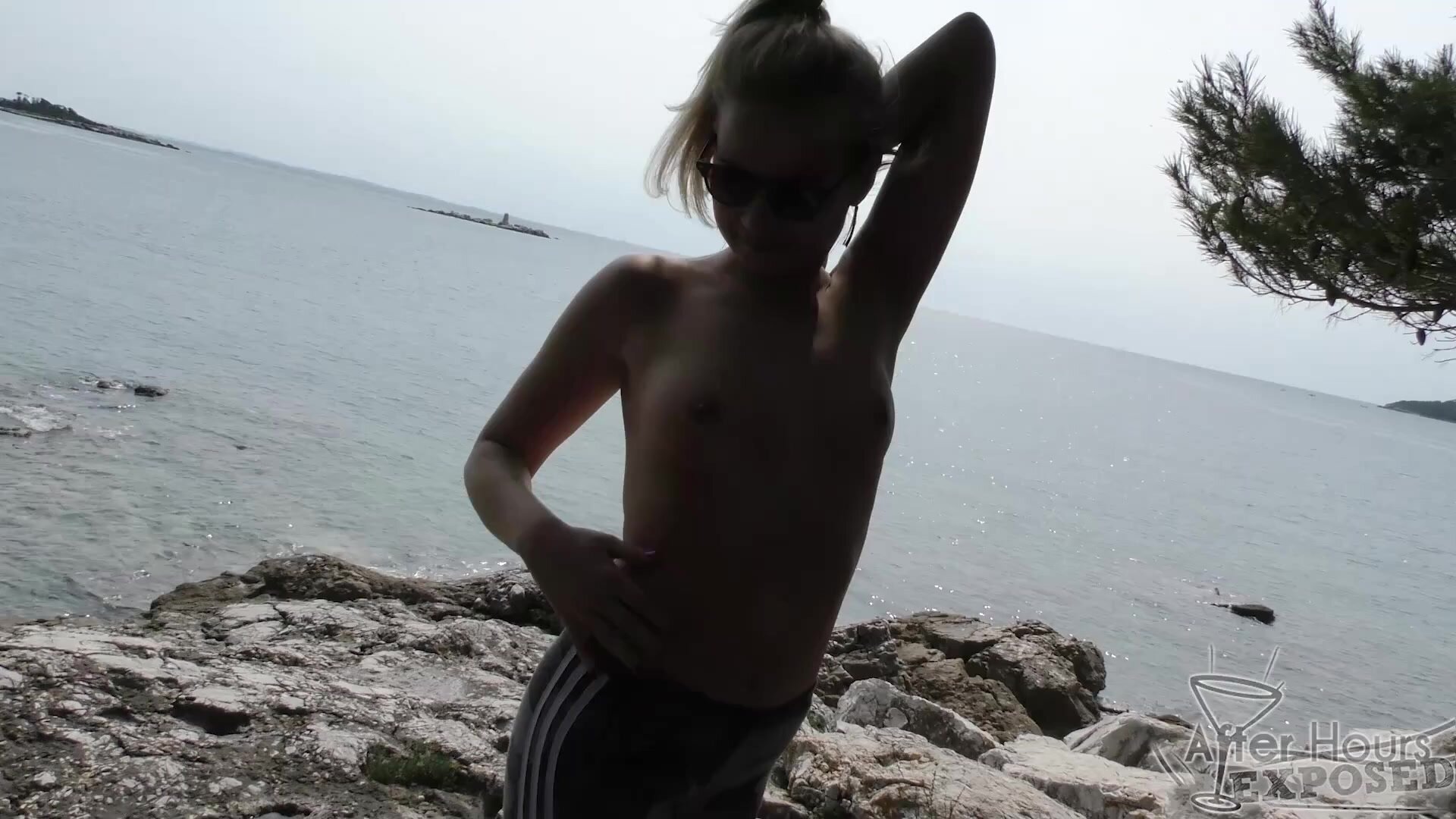 AfterHoursExposed - 20yo Candice on Vacation With Me to Croatia Risky Rocky Beach Blowjob