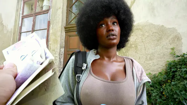 640px x 360px - Czech Streets 152: Quickie with Cute Busty Black Girl