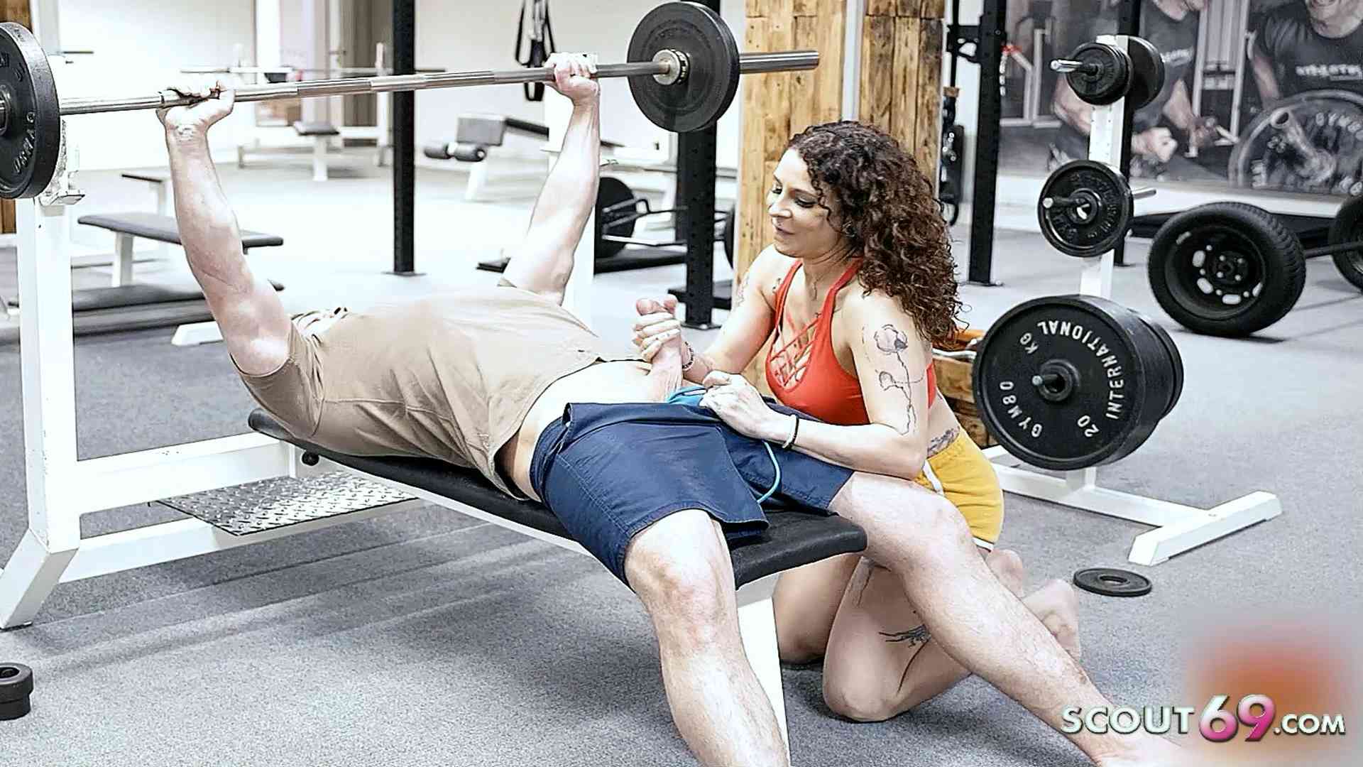 Fuck at German Gym - Big Boobs Mara Martinez suprised Stranger and let him cum inside her